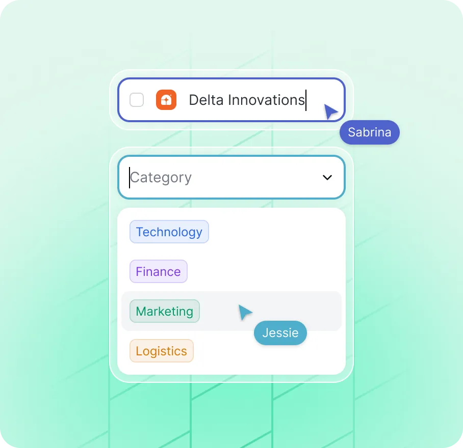 Multi-User Collaboration dashboard