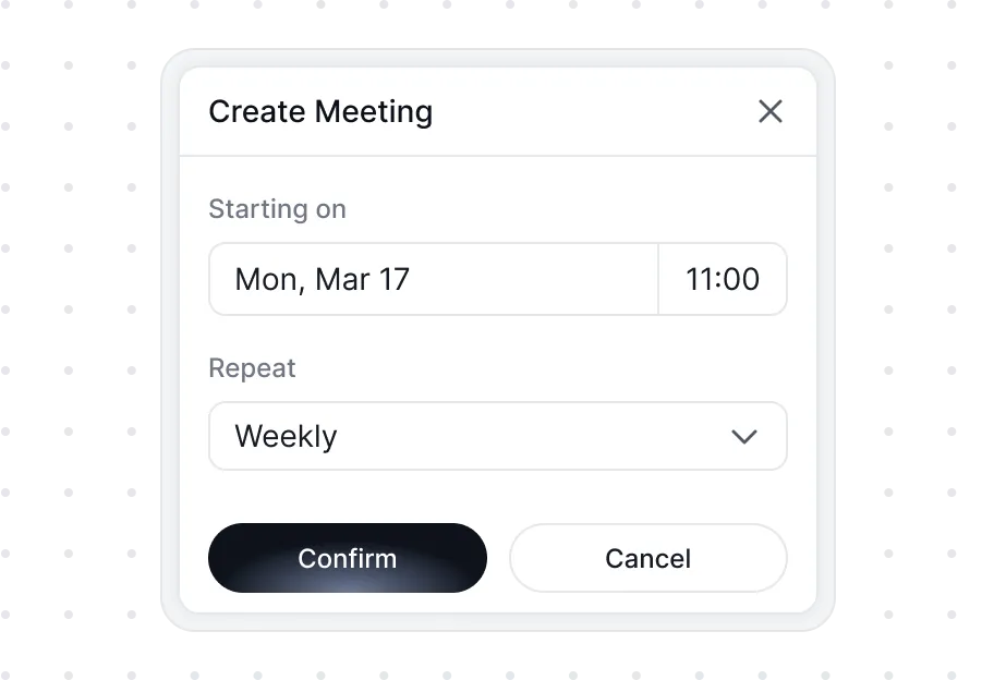 Meeting Organizer Calendar view