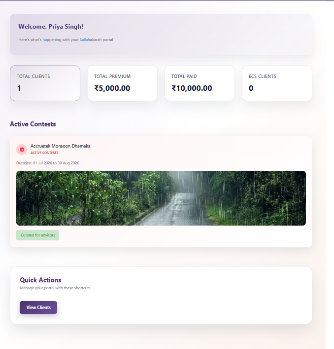 Advisor Dashboard