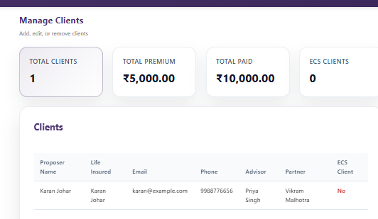 Advisor Client Management